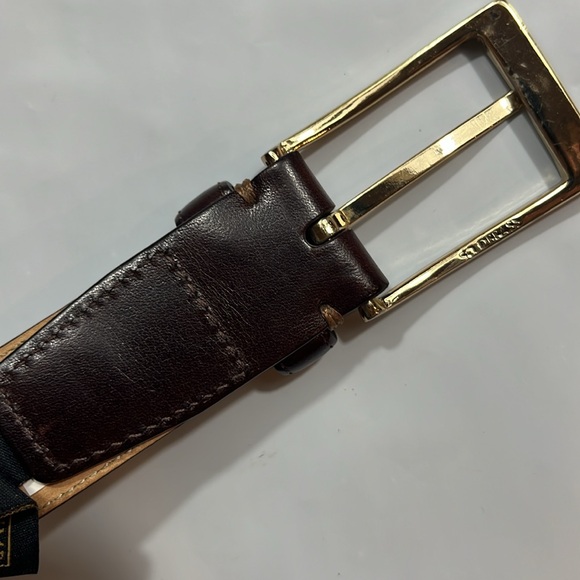 DONALD J. TRUMP 1” Brown Classic leather Belt 44 business BRASS square Buckle 44 - Picture 11 of 14